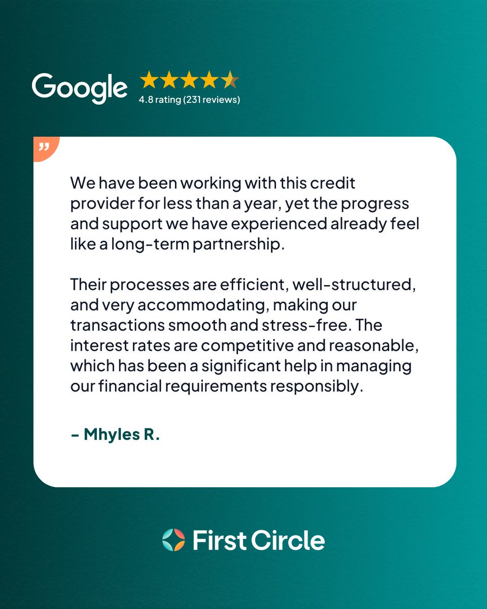 When business financing feels like a partnership instead of frustrating paperwork 🤝 At First Circle, we build our solutions around the things businesses need the most: speed, clarity, and rates that make sense.

Learn more at hubs.ly/Q03_FDHt0.

First Circle is a financing