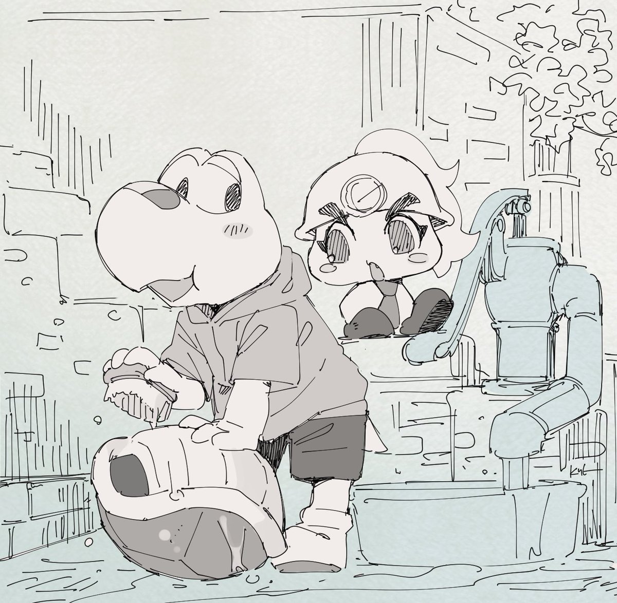 ノコタとチヌちゃんの絵かわいいな