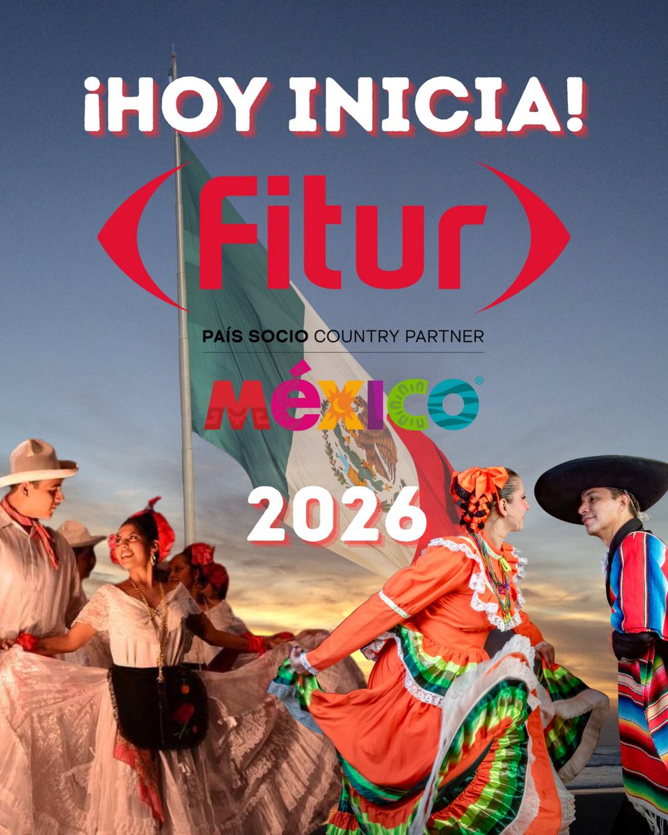 ¡#FITUR2026 ya comenzó! El momento llegó y México toma el escenario internacional como País Socio de una de las ferias de turismo más importantes del mundo. 🎉🇲🇽

Madrid se llena de color, cultura, sabores y experiencias que representan la fuerza turística de nuestro país. Inicia