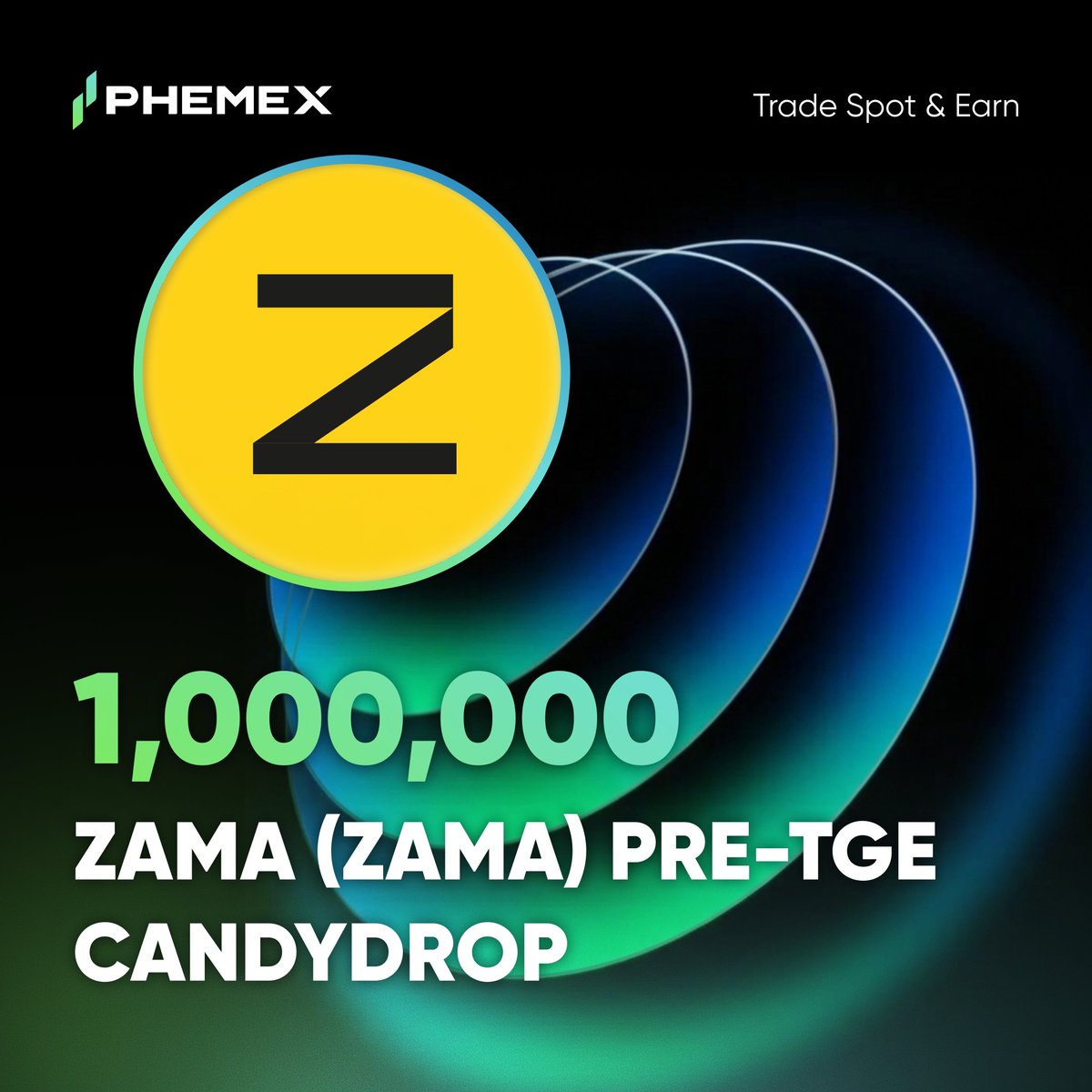 🎉 Celebrate $ZAMA <a href="/zama/">Zama</a> on #Phemex with an exciting Candydrop!

🎁 1,000,000 $ZAMA (<a href="/zama/">Zama</a>)

How to enter:
1⃣ Sign up to join
2⃣ Trade to earn candies
3⃣ Trade ANY Spot pair ≥ $10

Join Now: phemex.com/promo/activity…

#zama #Airdrops