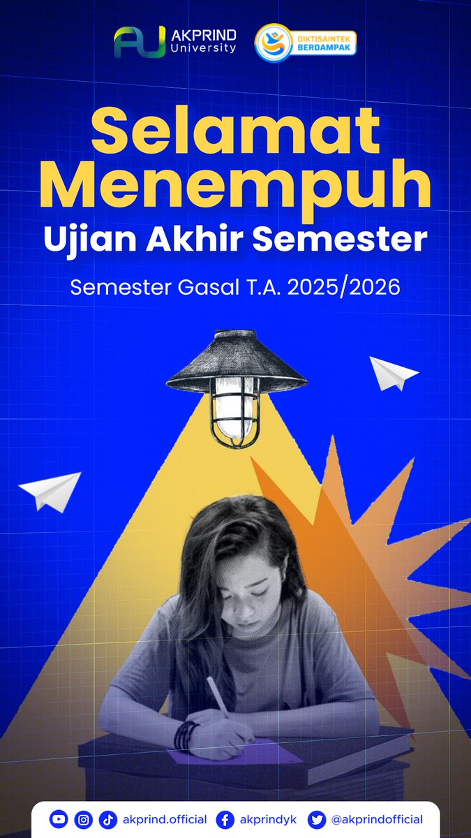 Selamat menempuh UAS Sobat Mindy, semangat belajarnya! 😎❤️

#ProdiUnggul #UKTTerjangkau #KuliahMurahdiJogja #akprinduniversity #tumbuhdanberinovasi