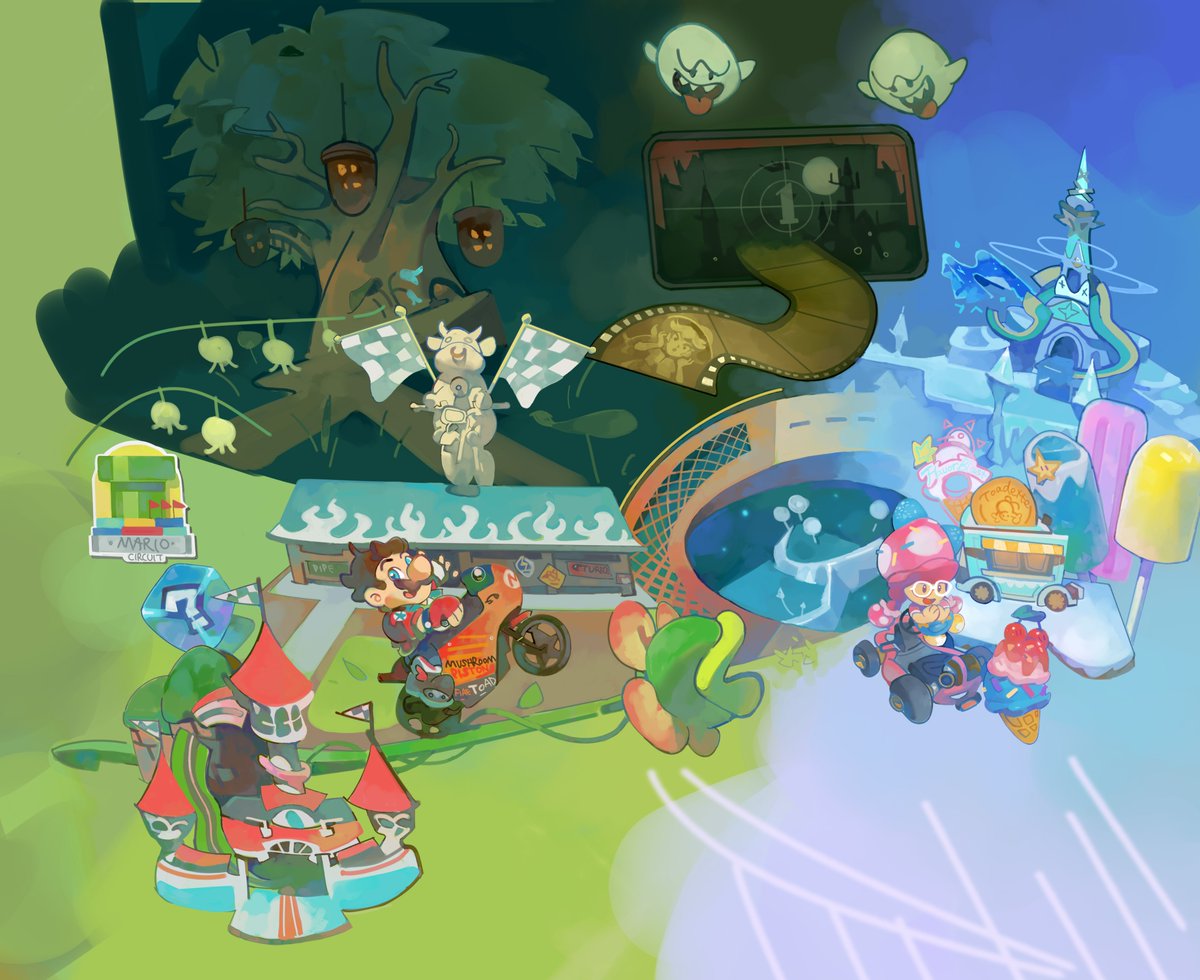 #mariokartworld
画了一半