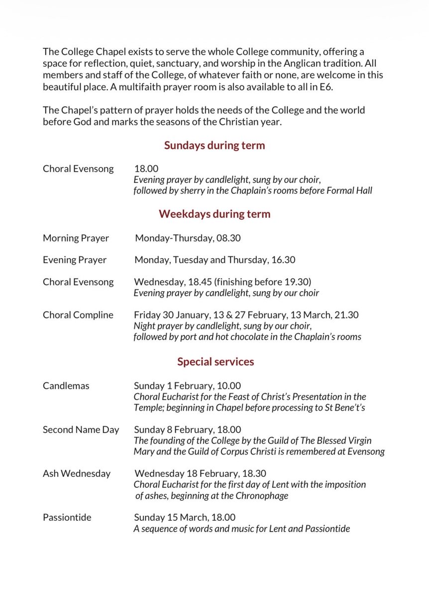 CorpusCamChapel's tweet photo. Discover more about our regular and special services in this term's Chapel Card. You can pick up your own copy from the chapel entrance or view it online via our website. https://t.co/AdFim4Vo3P