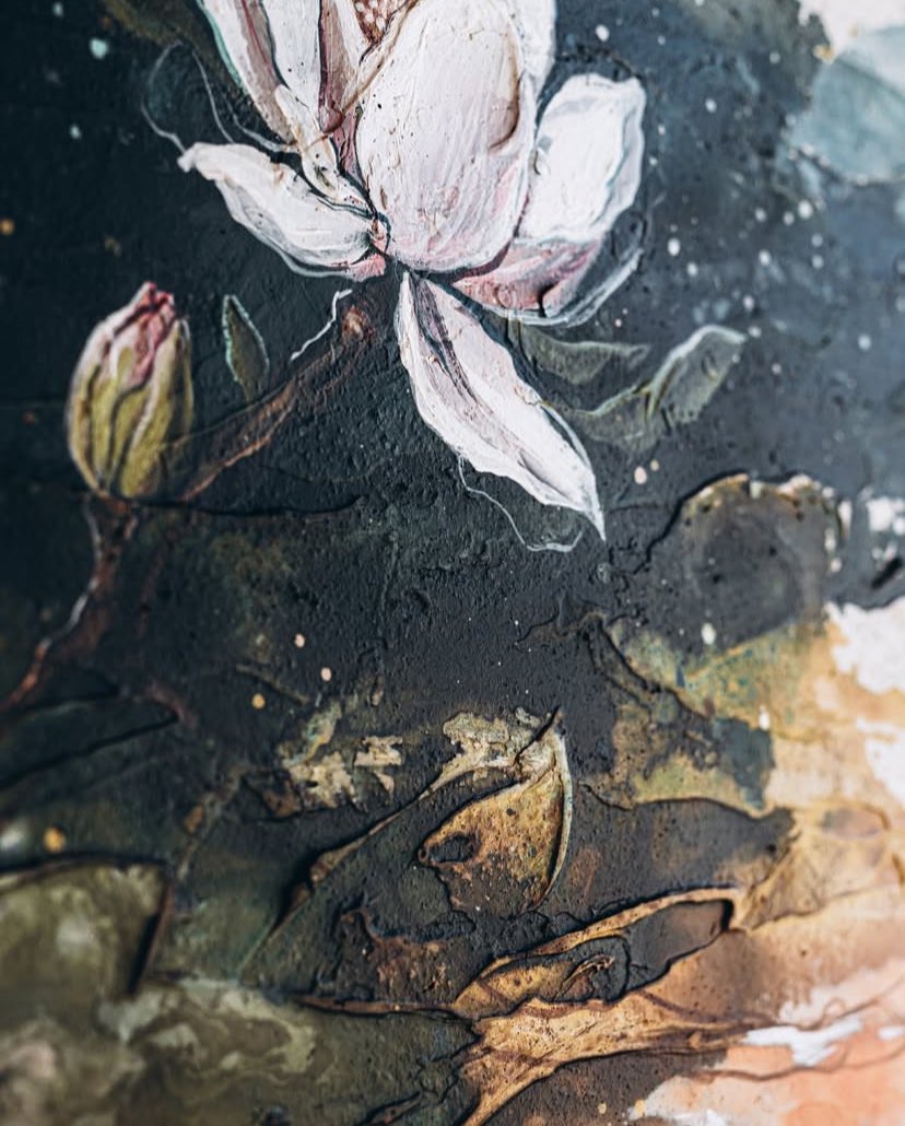 BBernstein63's tweet photo. Stillness learns to bloom in the deepest waters. 🎨🤍 https://t.co/7QcNnAif6r