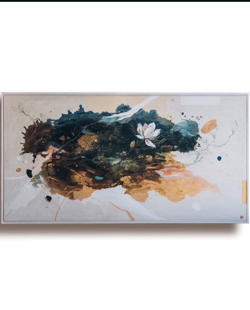 BBernstein63's tweet photo. Stillness learns to bloom in the deepest waters. 🎨🤍 https://t.co/7QcNnAif6r