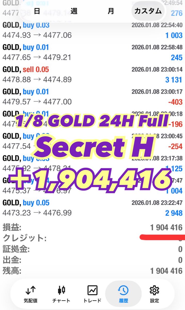 ✅高耐久
✅高速利確
✅超爆益
✅証拠金10万円〜

1/20 GOLDも推奨内で爆益クリア🔥

攻撃的なのにロスカット率低い特殊ロジックが熱い
 #無料EA 🔥Secret H🔥

刺激的でタフな超爆益EAはこちらから
🔻🔻🔻
is.gd/NkM78a

自動売買 XAUUSD デイトレ パチンコ パチスロ 予想 副業紹介 #ad