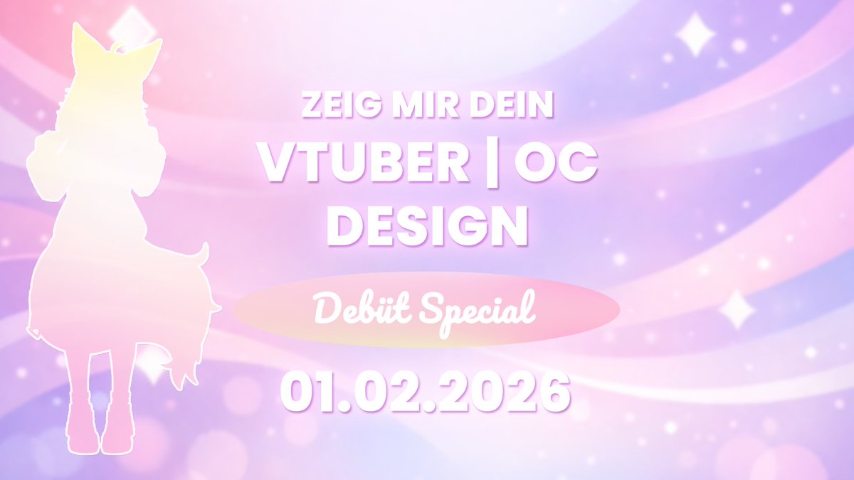 Zu meinem Debüt soll nicht nur mein neuer Avatar im Mittelpunkt stehen, sondern auch eure VTuber- &amp; OC-Designs 💗

Postet euer PNG unter diesen Tweet und ich sage euch im Stream, was mir an eurem Design besonders gefällt! c:

✨ nur positiv • kein Vergleich • kein Rating
