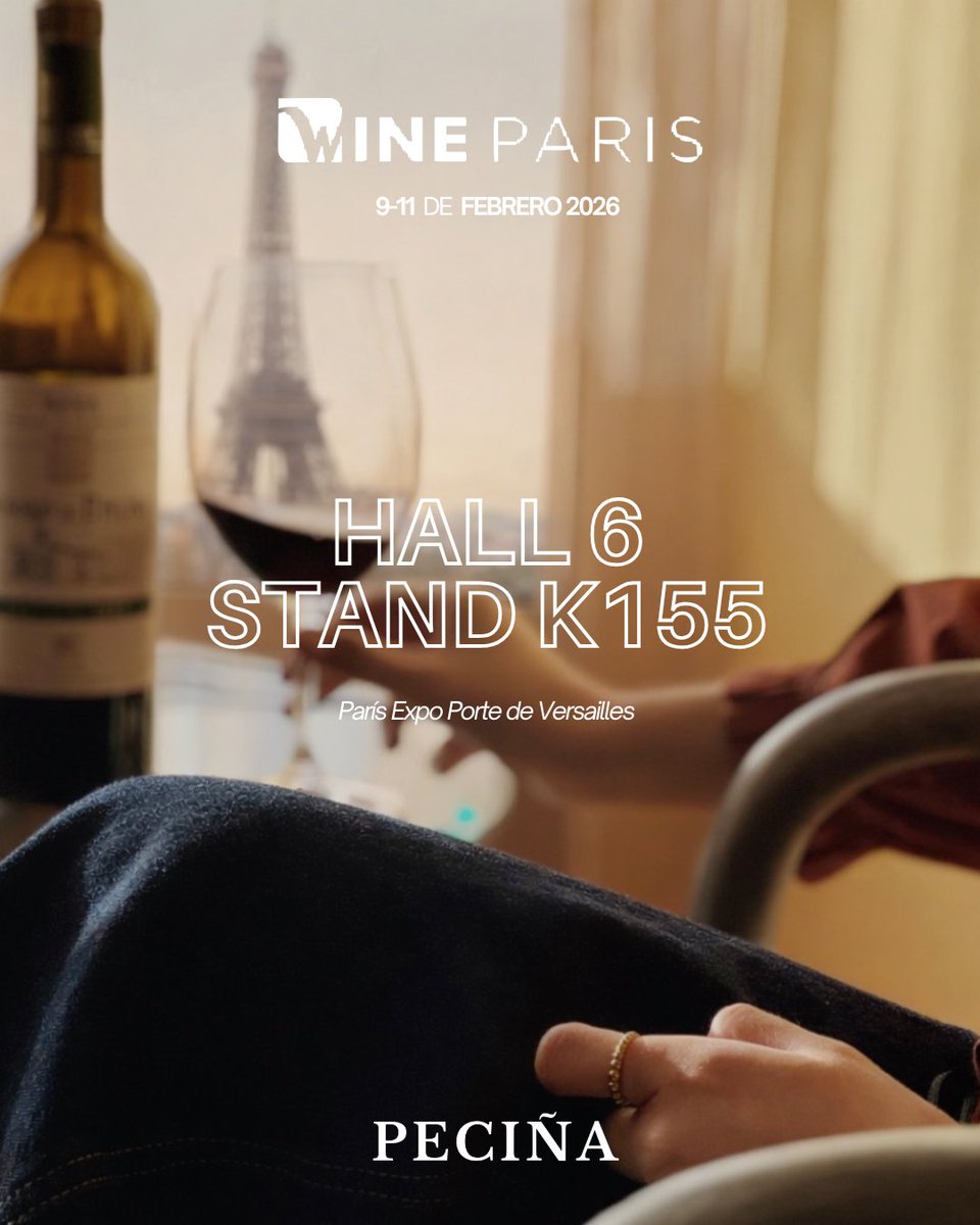 🍷 El tiempo, el viñedo y la Rioja viajan a París.🇫🇷

Bodegas Hermanos Peciña estará en 𝐖𝐢𝐧𝐞 𝐏𝐚𝐫𝐢𝐬 para compartir una manera de hacer vino fiel a sus orígenes, sin prisas y con memoria.

🥂 París nos espera.

#bodegaspeciña #wineparis