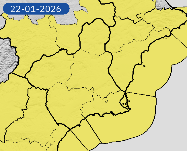 21/01 11:30 AVISOS HOY Y MAÑANA | Región de Murcia: vientos y costeros. Nivel máximo de aviso: amarillo.
Actualizaciones en aemet.es/es/eltiempo/pr…