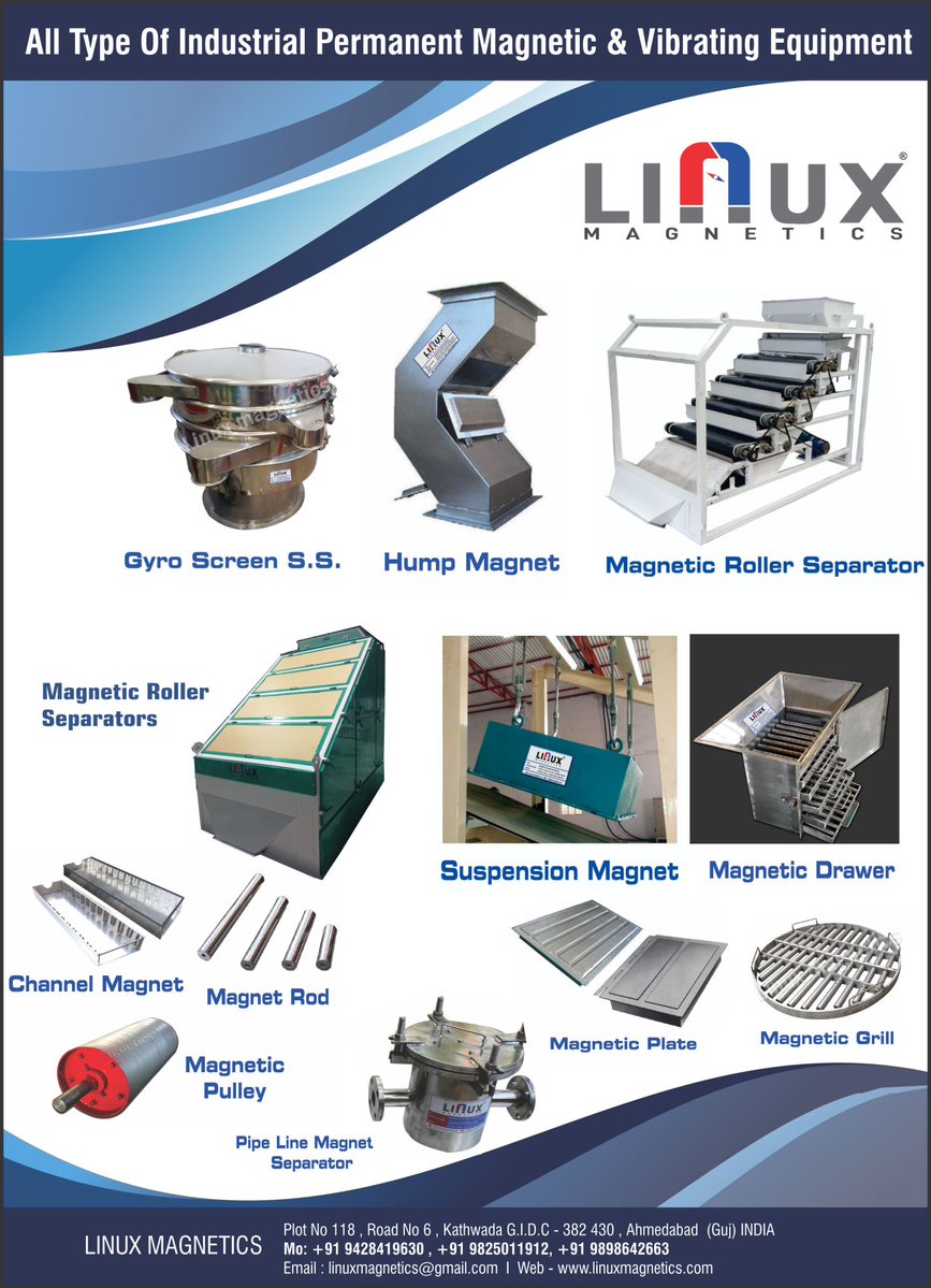 LINUX MAGNETICS, Ceramic Raw Material, Ceramic India
ceramicindia.com/company-detail…
#ceramic #raw #materials #machinery #spareparts #chemical #roller #grinding #chinaclay #digitalink #color #frit #zincoxide #refractory #feldspar #sodapotash #tiles #sanitarywares #india #morbi #gujarat