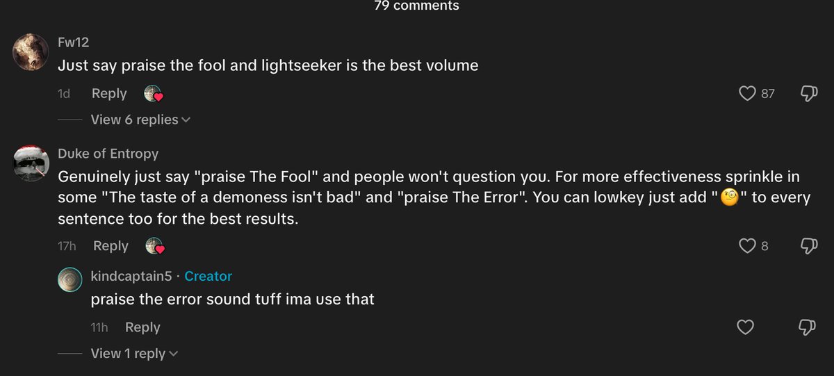 They're teaching people how to larp lotm on tiktok LMAOO