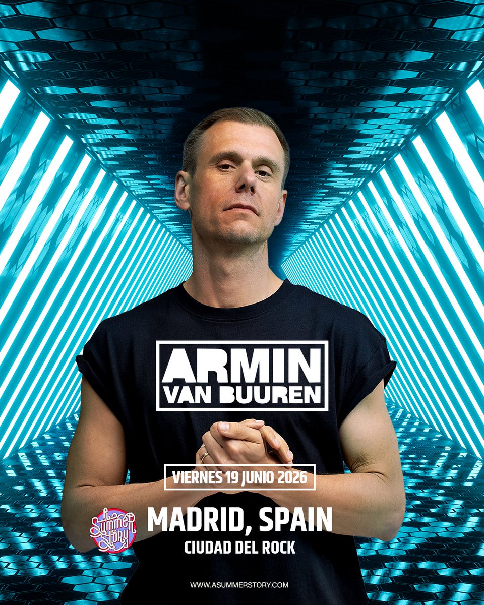 ¡ARMIN VAN BUUREN SEGUNDO HEADLINER CONFIRMADO EN A SUMMER STORY'26!

2 décadas de himnos, millones de oyentes y un talento que ha hecho del trance un fenómeno global. Armin Van Buuren será el segundo headliner de ASS'26 y el 19 de Junio llegará a enloquecer la capital❤️‍🔥
