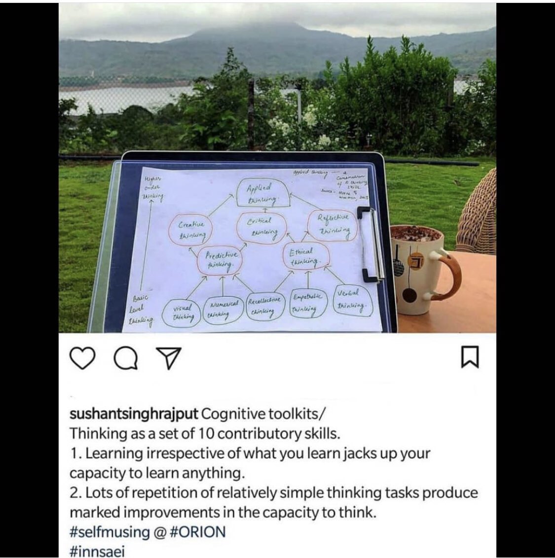 RIDDHI56987171's tweet photo. Sushant Day ❤️
#SushantDay
Sushant ki cognitive toolkits 🔥
#Innsaei #orion #Selfmusing
#SushantMonth
#HappyBirthdaySushantSinghRajput https://t.co/0WKPcncbpX
