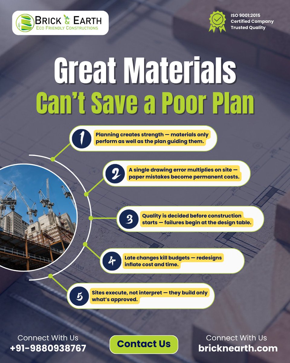 bricknearth's tweet photo. Quality construction is decided before work begins.
Strong planning ensures materials perform as intended.

📞 +91-9880938767
🌐 https://t.co/5wIiikpm5O https://t.co/6U9RnczuHx
