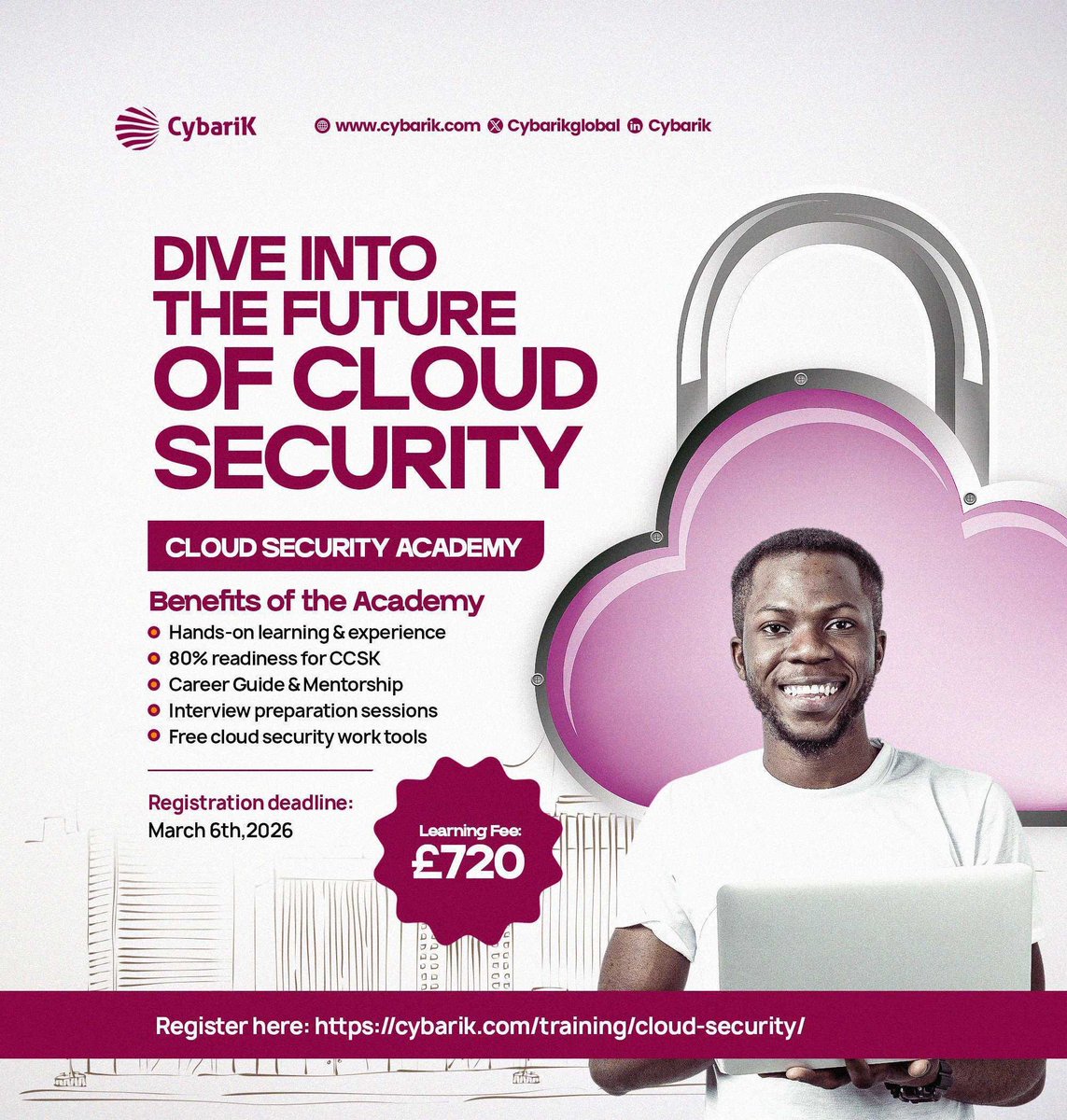 Registration is ongoing for CybariK Cloud Security Academy. This is a great opportunity if you’re planning to enhance your skills in Cloud Security in 2026. Link to register 👇🏾

cybarik.com/training/cloud…