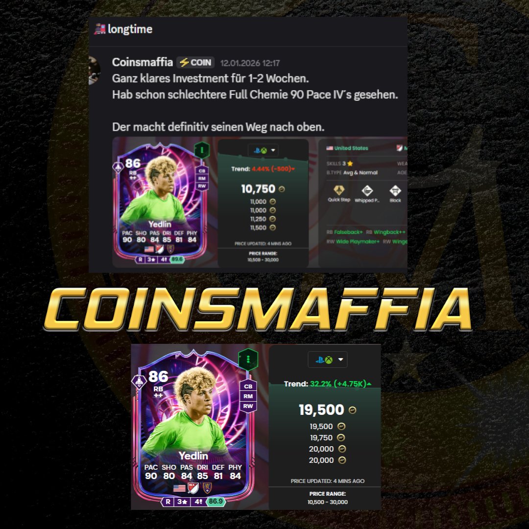 Coinsmaffia's tweet photo. Time Warp Karten waren absolute No Brainer ✅💸

Aktuell gibt es weiterhin 26% Rabatt mit dem Code TOTY26 

https://t.co/ekZgx8kv7U 

#toty #fc26 #eafc #TradingTips https://t.co/D03qc8b0ur