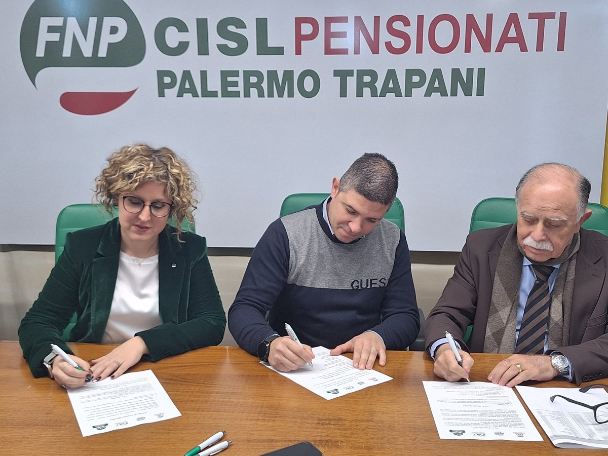 fnpcislpatp's tweet photo. Firmiamo con la @FimCislPaTp e con la @FirstCisl Palermo Trapani, il  protocollo per la continuità associativa per trasformare il lavoratore in pensionato attivo, grazie ai tanti servizi, alle tutele che gli vengono garantite da tutta la Cisl. 
@FnpCisl  @FNPCISLSicilia https://t.co/PPu6xSu9eC