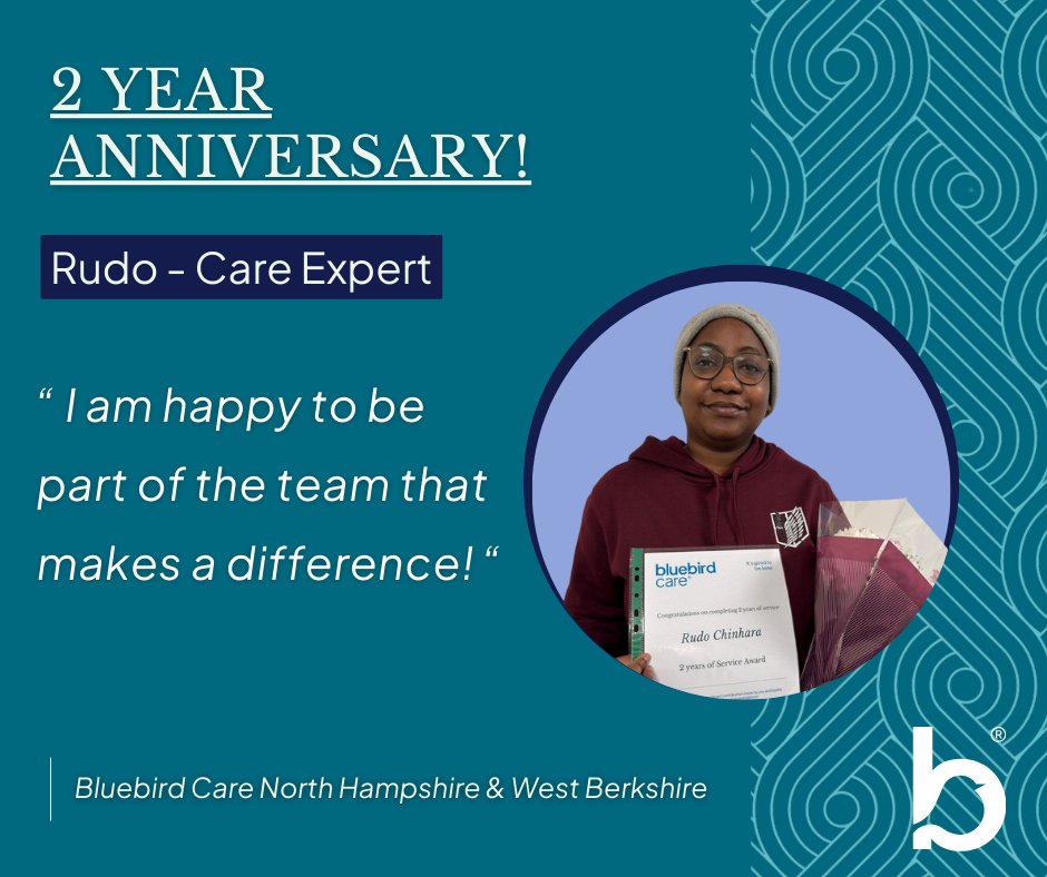 Rudo`s 2nd Work Anniversary at Bluebird Care!🥳

Thank you so much for all your incredible hard work, we are lucky to have you!💙

Start your care within 24 hours of an assessment👉 bit.ly/4aTiLhK

#Congratulations #Anniversary #BluebirdCare #HomeCare #WellDone #Home