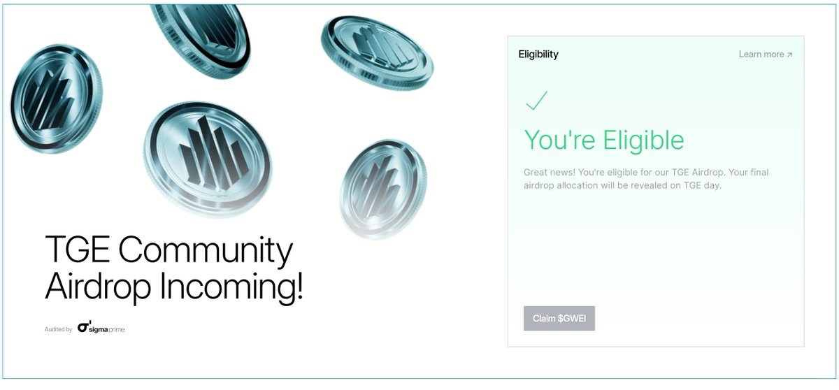 hic bir beklentim yok ama eligiable oldugunu bilmek guzel bir his.. iki cuzdanimda eligable ama <a href="/ETHGasOfficial/">ETHGAS</a> ben skam projeyim diye bagiriyor hatta aniriyor  😂😂😂