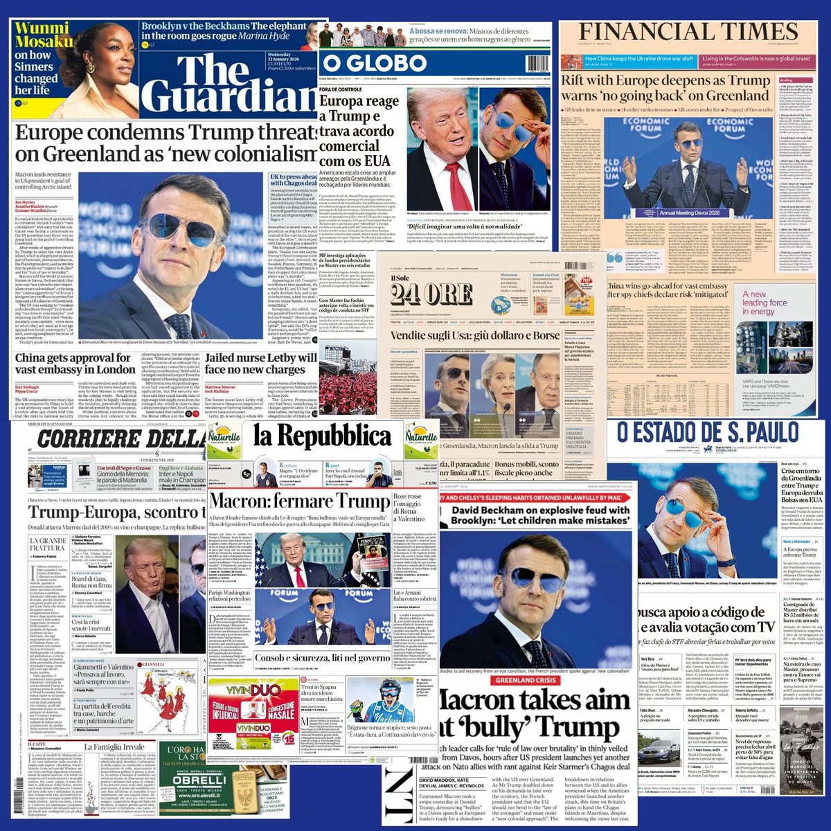 C'est un raz-de-marée médiatique, <a href="/EmmanuelMacron/">Emmanuel Macron</a> inonde la presse mondiale en se positionnant comme leader du monde libre, en tenant tête pour garantir la souveraineté Française et Européenne.
#TiensBonMacron