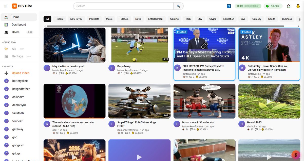 phanpp11's tweet image. BSVTube.com  Links,  Dashboard, MySpace

💰 19.1M sats earned by creators. 2K users. 
Your content. Your revenue streams.

Introducing Links
Link any video from YouTube, Vimeo, or any external source directly to your BSVTube channel. No re-upload. No storage costs.…