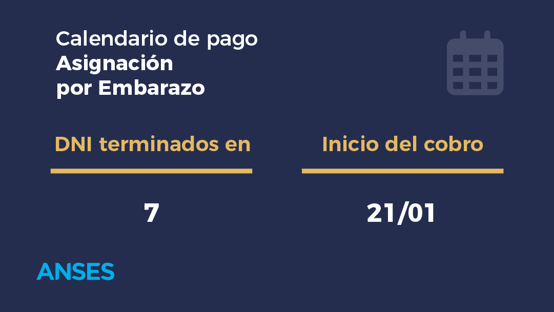 ansesgob's tweet image. Hoy cobran Asignación por Embarazo: DNI terminados en 7.
#Calendariodepago #ANSES