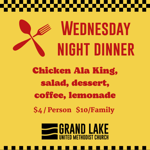 GrandLakeChurch's tweet photo. Join us for dinner tonight from 4:45 PM to 6:00 PM! 🍽️ It's a great way to enjoy a delicious meal and connect with our church community. After dinner, stick around for our wonderful evening classes for all ages. ✝️ 
#GrandLakeUMC #ChurchCommunity #CelinaOhio #WednesdayNightDinner https://t.co/vF3EAqlILh