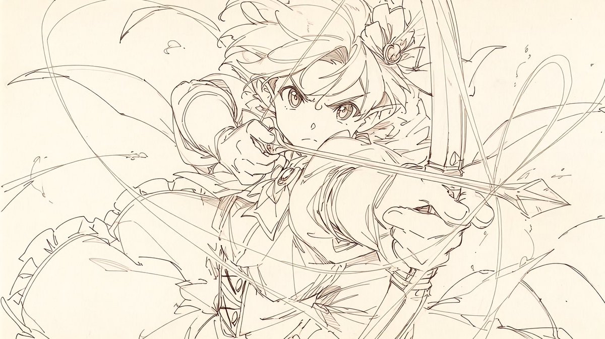 あなたのために 線画 Geminiで線画にしてみた