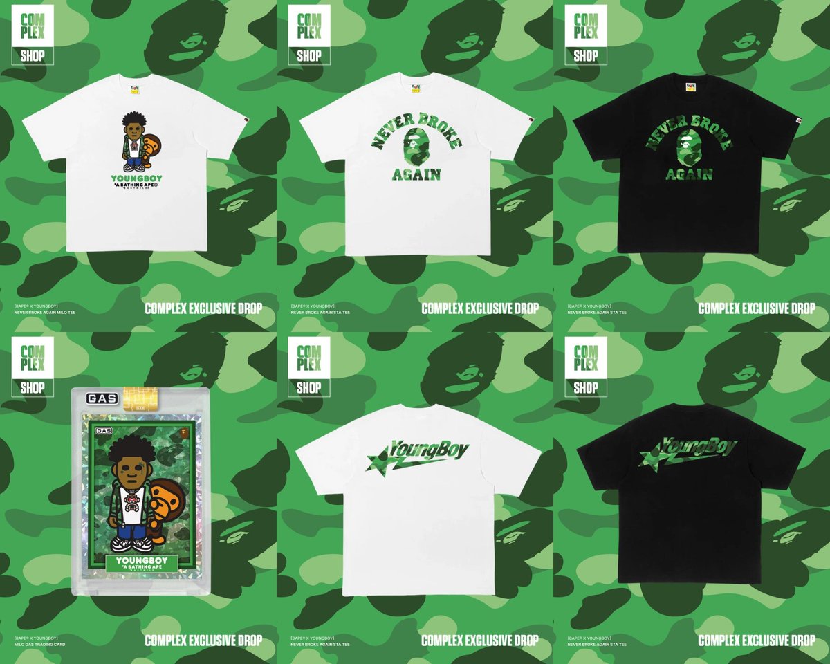 HardestFitPics's tweet photo. NBA YOUNGBOY X BAPE COLLECTION https://t.co/G9G5IWbGYn