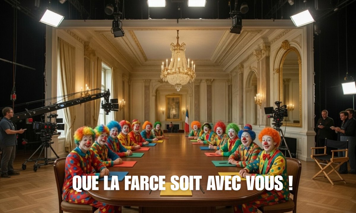 france_soir's tweet photo. ✒️Que la farce soit avec vous ! Motions de censure bidon, 49.3 à gogo, Macron à quelques % d'opinions positives, aides agricoles qui filent aux gros de la FNSEA... Nos « représentants » nous prennent pour des clowns. Assez de cette farce. Par @xazalbert.
https://t.co/xqXkt4Thlj