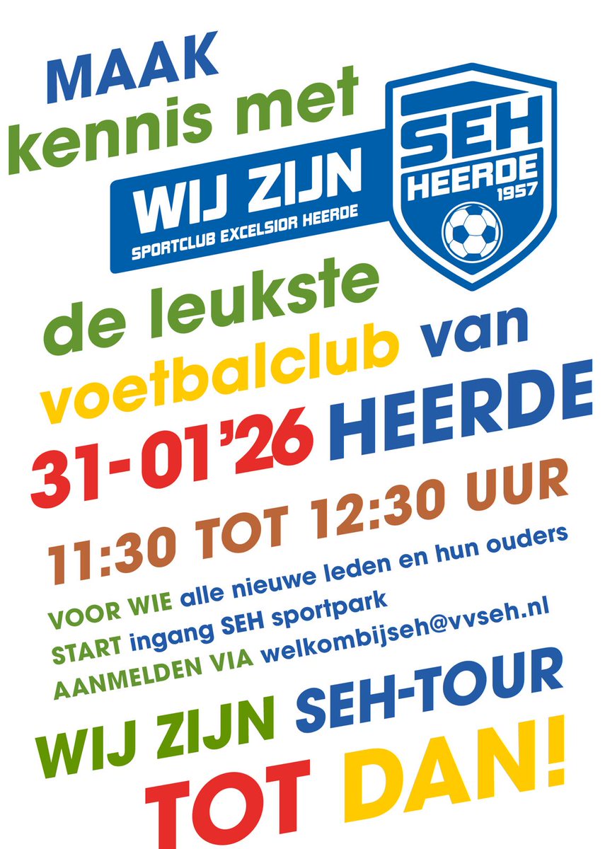 vvSEH's tweet photo. 💙🤍Er staat voor alle nieuwe leden- en hun ouders- binnenkort een nieuwe 'WijzijnSEH-tour' op ons sportpark op het programma! De eerstvolgende rondleiding is op zaterdag 31 januari.

Meer info @ https://t.co/EhGLXfQ4bM

#rondleiding #tour #nieuweleden #welkom #wijzijnseh https://t.co/pgPj1eLaU7