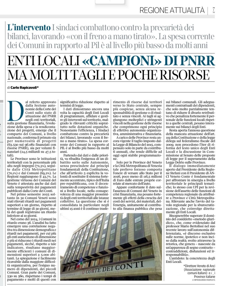 Corriere del Veneto 21 gennaio 2026