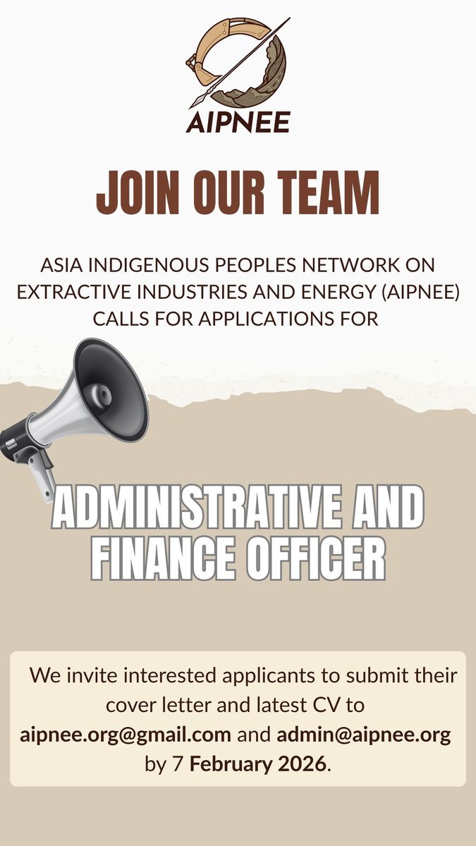 aipnee's tweet image. 📢AIPNEE is looking for an Administrative and Finance Officer to join our team!
✅Degree and experience in finance/accounting
✅Proficiency in QuickBooks, bookkeeping and monthly bank reconciliation 
✅Strong commitment to #IndigenousPeoples' rights
👉For more details, see below