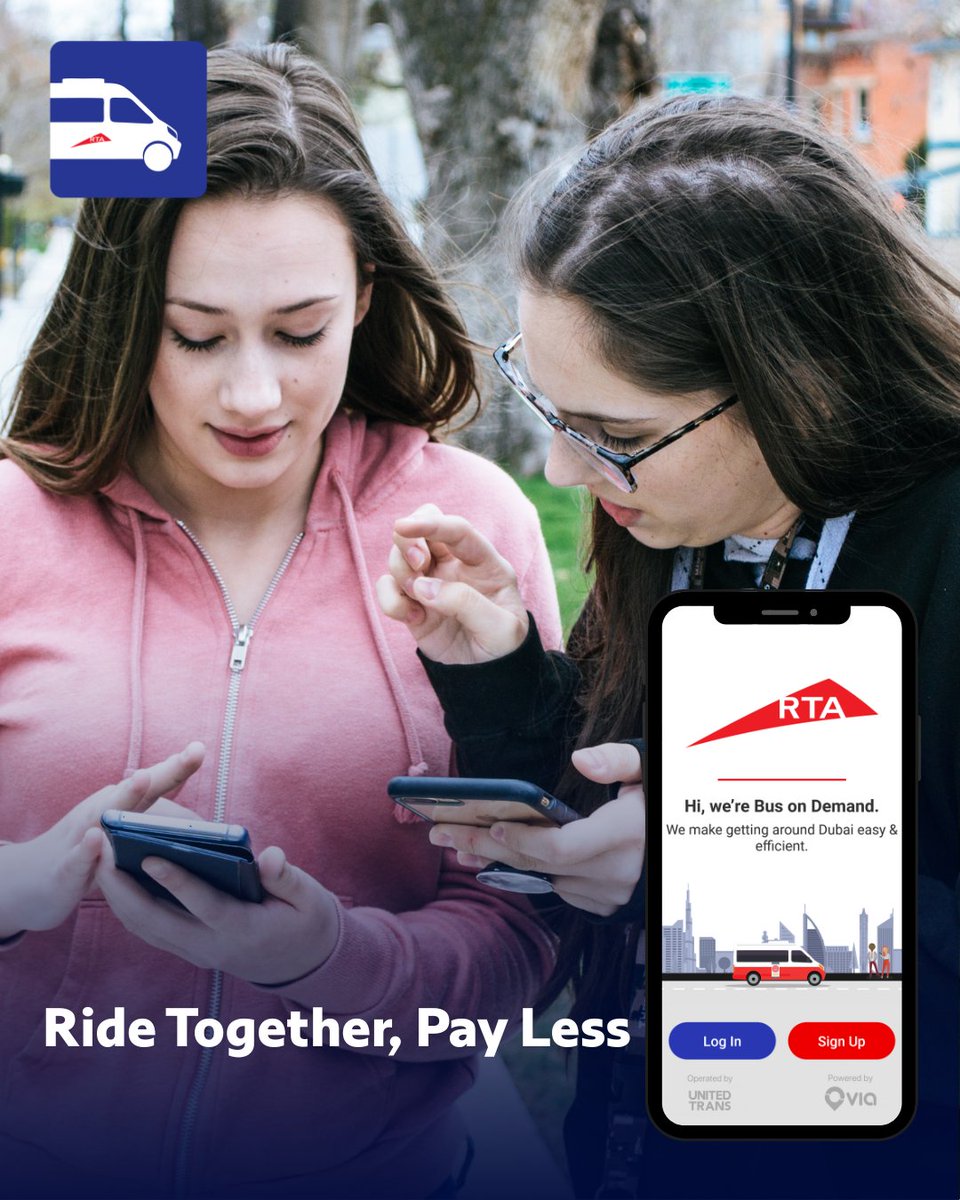TheBusOnDemand's tweet photo. Heading out with a friend? Bring them along and enjoy the ride together. Plus-one fares start from just AED 4. Ride together, pay less. https://t.co/HfBsYLTJGi