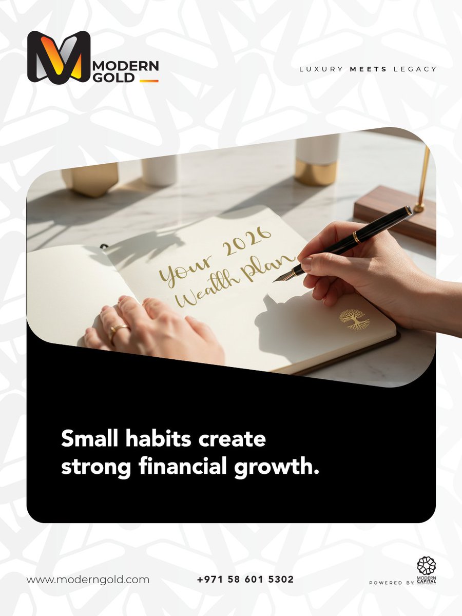 moderngold_uae's tweet photo. What is one financial habit you want to build this year? 💭✨
Daily saving, monthly investing or owning more gold.
Share your habit below so we can inspire each other. 💛👇
#WealthHabits #ModernGold #InvestDaily #FinancialGoals #WealthJourney #SmartChoices https://t.co/hbxFnOkj0M