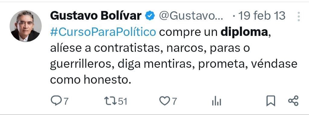 MariaFdaCabal's tweet image. Gustavo Bolívar en 2013 ya advertía con precisión lo que sería el gobierno de su amigo Petro.