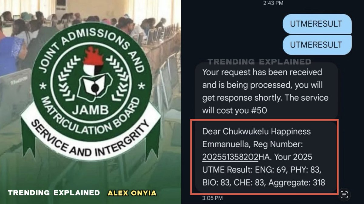 JAMB just released a candidate’s withheld result of 318 after eight months, when all schools have closed admissions.