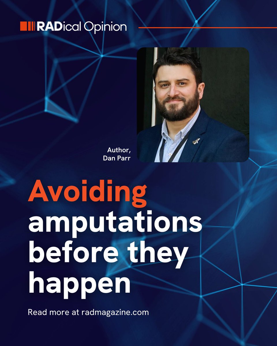 RADMagazine's tweet image. 💬 RADical Opinion: new article!

Avoiding amputations before they happen – by Dan Parr, imaging systems business manager at Canon Medical Systems UK.

Read now &amp;amp; join the conversation 👇
radmagazine.com/radical-opinio…

@CanonMedicalEU #medicalimaging #radiology #healthcare #amputation