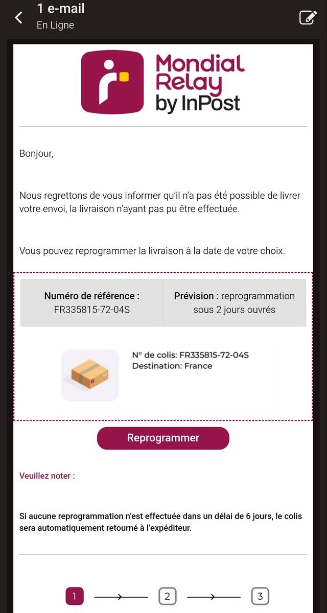 FabBZH1's tweet photo. @_SaxX_ Pour le sms, c'est le texte indiqué plus haut. Je ne sais pas si le mail provient de la fuite mondialrelay (j'avais pourtant modifié mon mail principal par un alias. Étonnant...) ou de free (mon mail principal et tel avaient fuités). https://t.co/32ldXdNcQI