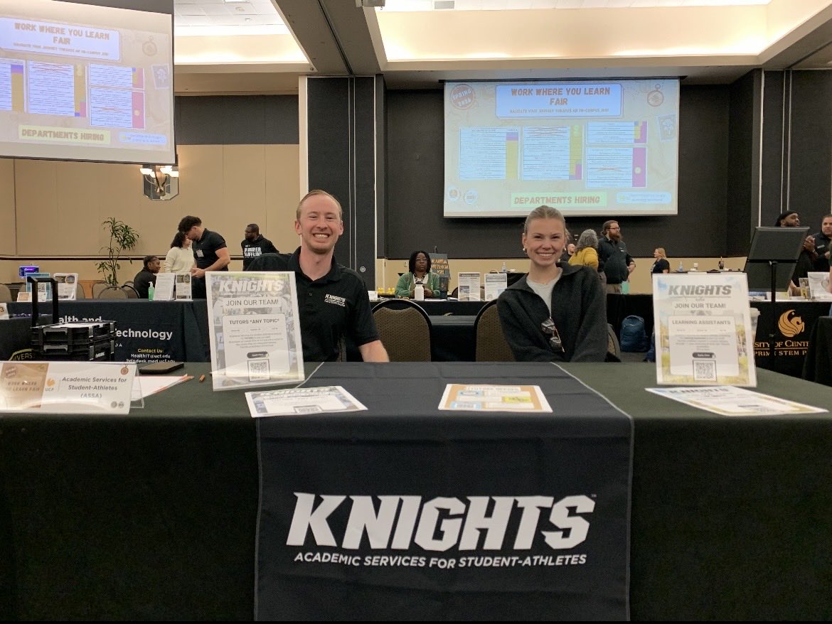 Two of our Academic Success Coaches representing ASSA at the student career fair!
