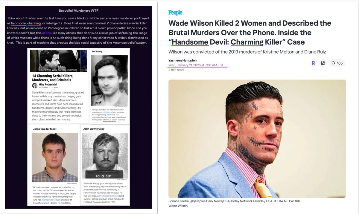 On the left an excerpt from the 2018 blog post "The Footprint of Bias" 👁️

On the right an article from this morning 2026 👀

If u think only Trump is driven by white supremacy u haven't looked at what main stream media is doing closely enough yet 😼👉

kazonomics.com/footprint/