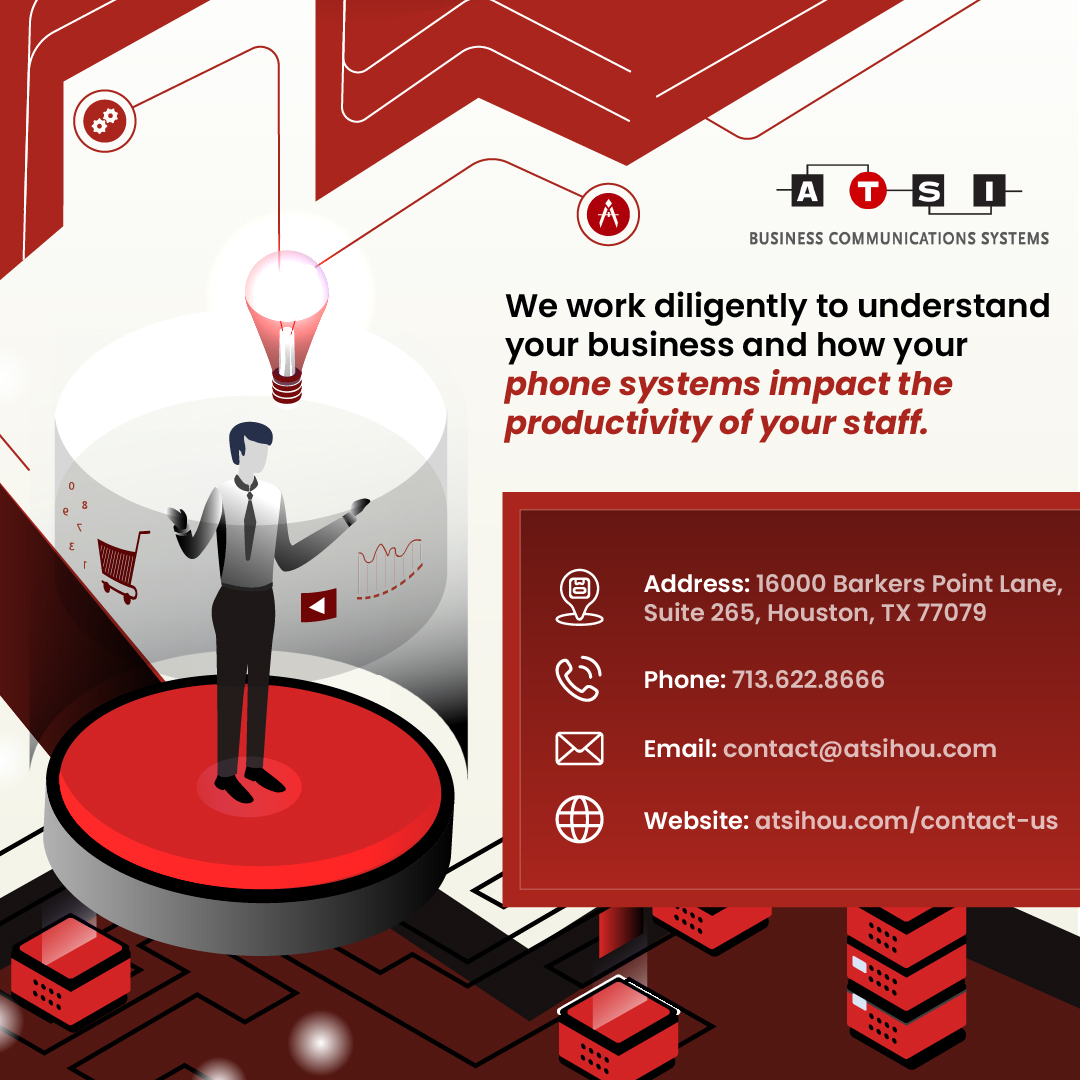 ATSIHouston's tweet photo. Better communication starts with understanding your business. At ATSI, we take the time to understand your business so your communication systems support productivity, not slow it down. 📲💥  
#ATSI #BusinessCommunication #Technology https://t.co/BbDxvJgl8A