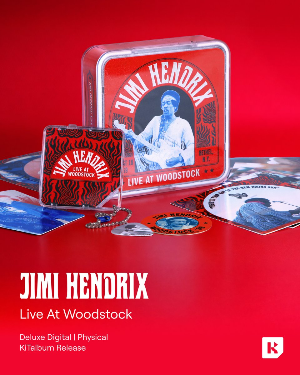 SPIN's tweet photo. Live At Woodstock by Jimi Hendrix is now available as a KiTalbum. Featuring 16 live recordings from his 1969 set, this collectible pairs physical keepsakes with a digital experience including film, photos, lyrics, credits, and more. #partner

Shop here: https://t.co/SHZAfvzw6B https://t.co/zwj3VTNaND