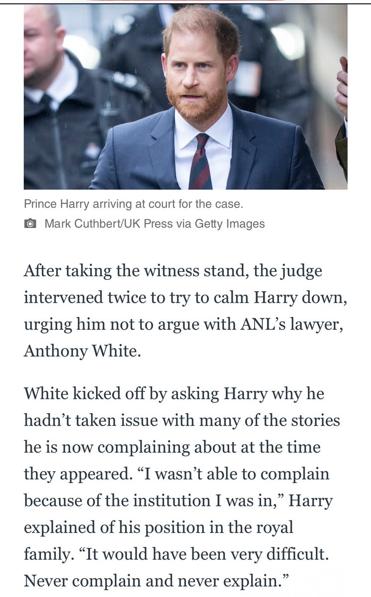 Prince Harry is fighting like hell!

1: Harry is not letting the trial judge be biased towards him. Twice H pushed back against the judge. Harry is in fighting mode.

2: The daily mail’s lawyers are  faking a friendship between Harry &amp; his abuser Rebecca E they are so ridiculous.
