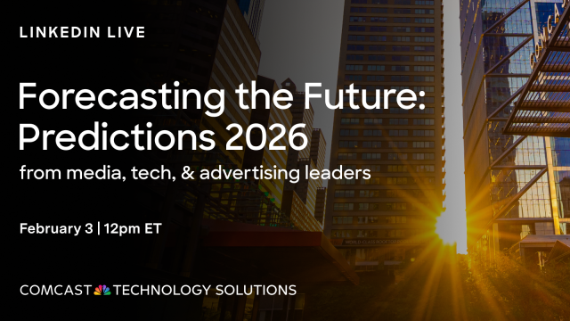 Join CTS, Comcast Advertising, and Comcast SportsTech on February 3rd for a LinkedIn Live discussion on the trends and technologies shaping media, advertising, and sports tech in 2026. Discover what’s next for every screen. Save your spot. #IWorkForComcast comca.st/4sQjvg3