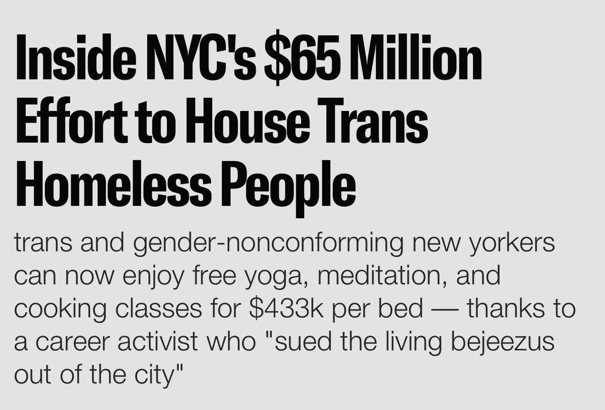 KatieMiller's tweet image. New York City is CURRENTLY operating a taxpayer funded shelter ONLY for trans and gender confused people. 

$7,200 PER BED PER MONTH. 

This is insanity. They should be insane asylums, not shelters.