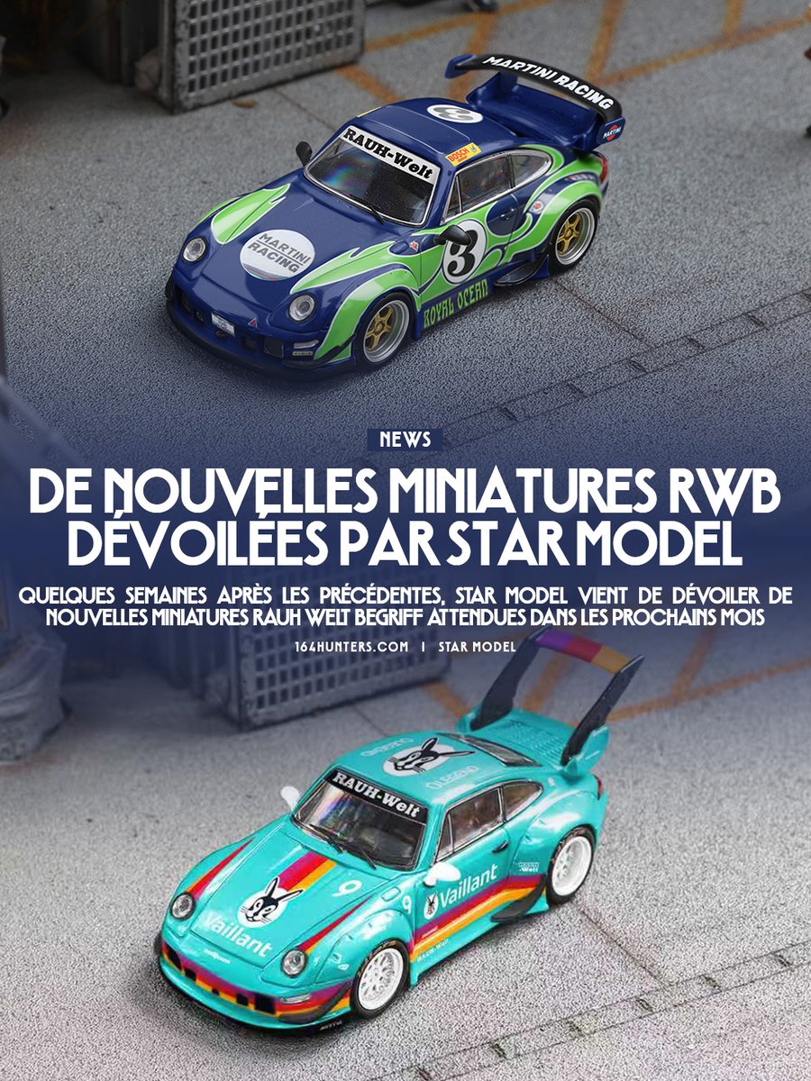164hunters's tweet photo. 🇫🇷 De nouvelles miniatures RWB dévoilées par Star Model
🇯🇵 スターモデルが新しいRWBミニチュアを発表
🇺🇸 New RWB miniatures unveiled by Star Model
---
#StarModel #RauhWelt #RWB #Porsche
▶ Lien en commentaire https://t.co/xc0IWzzkci