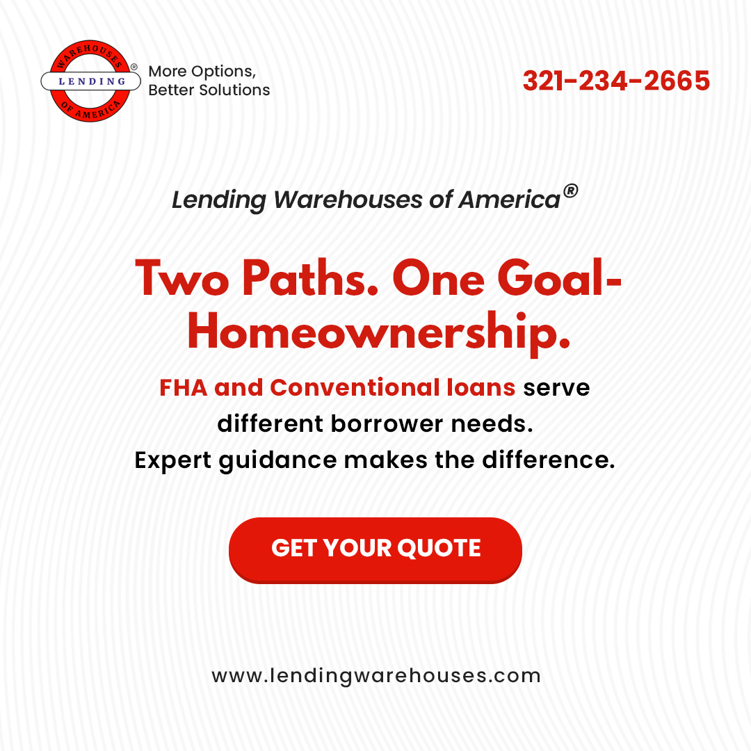 lendingwa's tweet photo. Two paths, one goal—homeownership. FHA and conventional loans serve different needs, and expert guidance makes all the difference.

📞 321‑234‑2665 | 🌐 https://t.co/JScE0ELoVJ

#LendingWarehouses #FHALoans #ConventionalLoans #Homeownership #ExpertGuidance https://t.co/QR4BM18ibO
