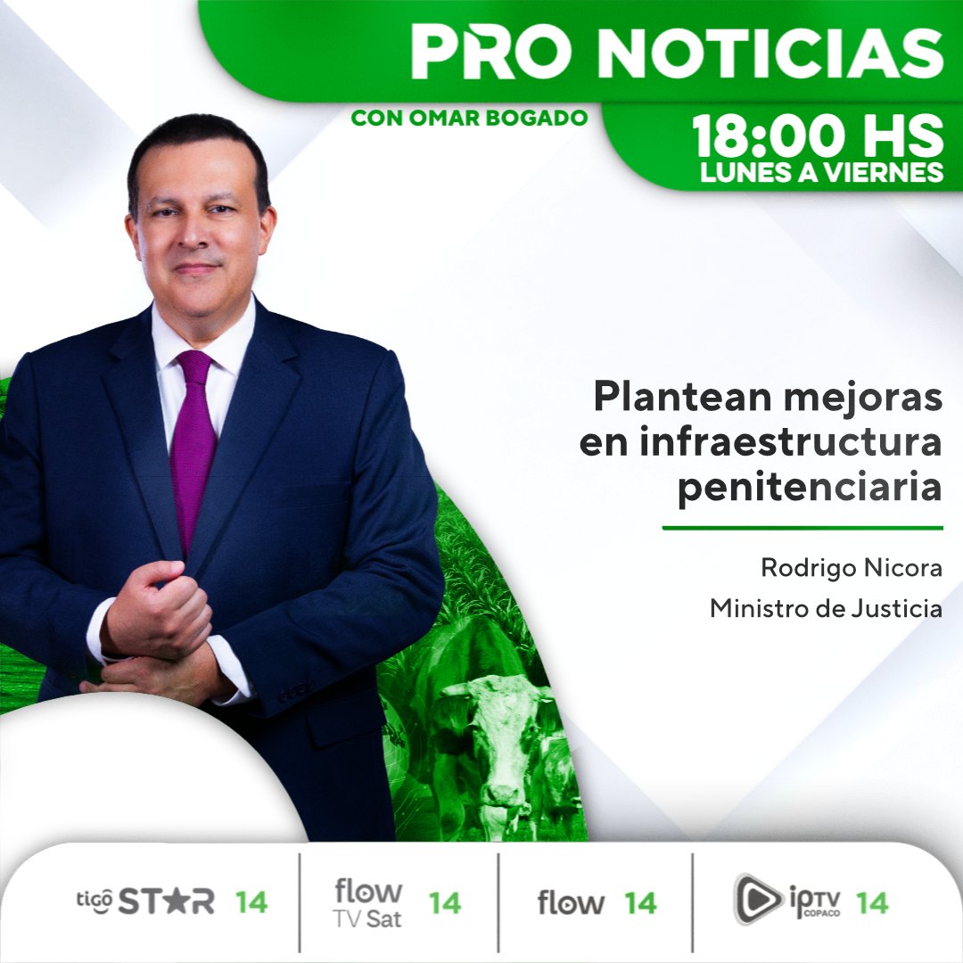 📝Plantean mejoras en infraestructura penitenciaria

📰 En #PRONoticias, @omarbogado1 cuenta las principales informaciones del sector productivo en un sólo espacio.

Seguinos ⬇️
📺 Canal 14 de Tigo Star
📲 App Megacadena