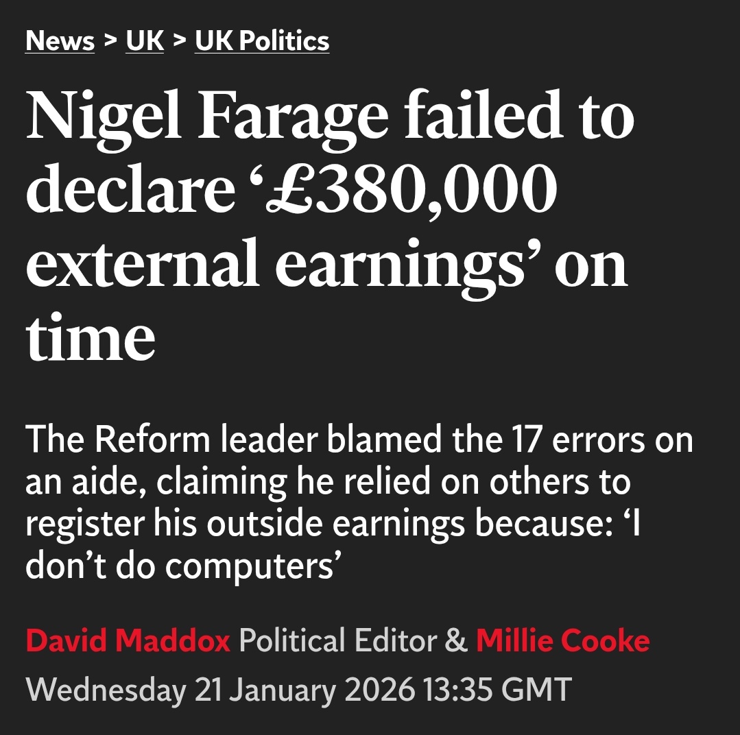 Thankfully I'm not Angela Raynor, otherwise the press would have hounded me out of office.